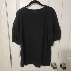 Ava & Viv black puff sleeve t-shirt, 1X,
